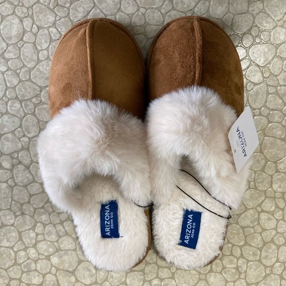 Arizona Womens Slip-On Slippers XL 11/12 Cognac - Picture 7 of 7